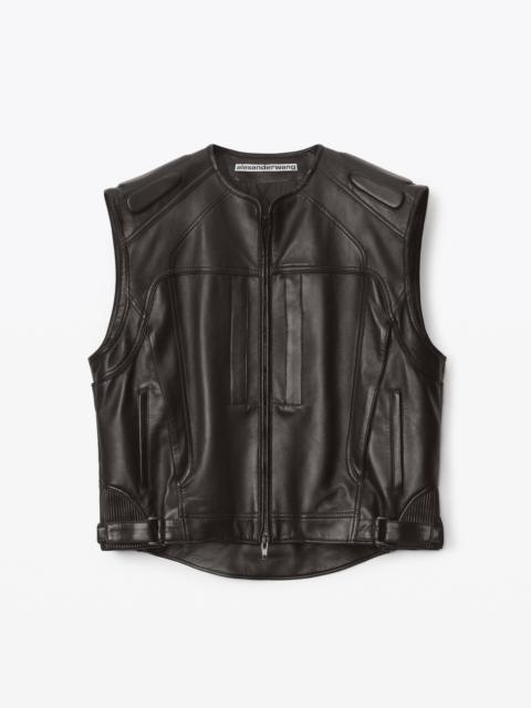 Alexander Wang OVERSIZED MOTO VEST IN BUTTERY LEATHER