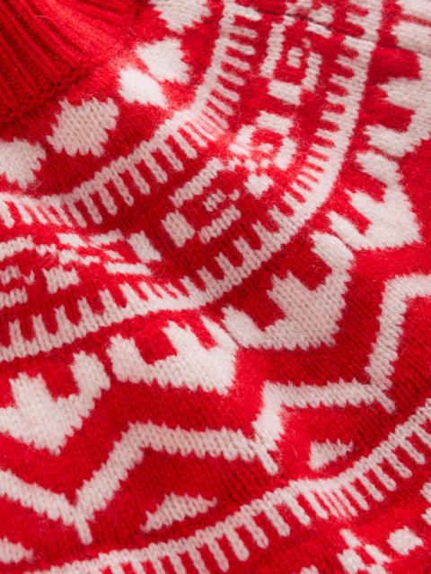 BODEN Marion Merino Rib Neck Sweater-Poppy Red Fair Isle