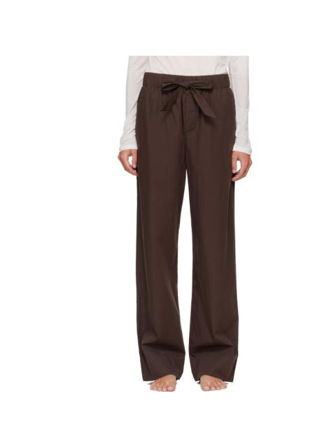 TEKLA Brown Poplin Pyjama Pants