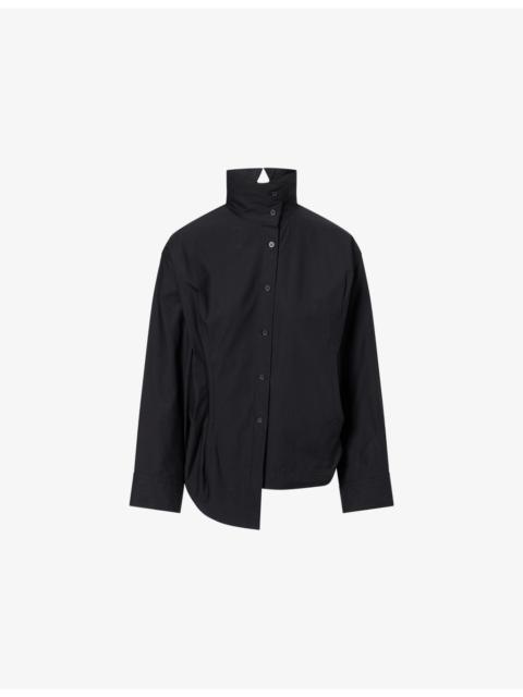 ISSEY MIYAKE Twisted Drape Cotton-Blend Shirt