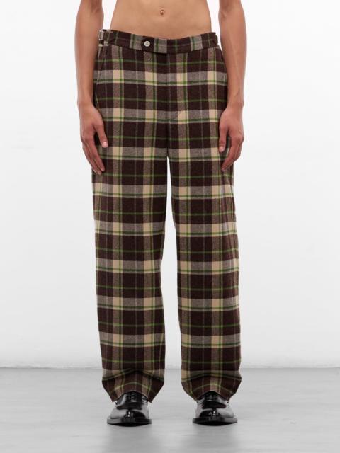 BODE Brown Woodcrest Wool Plaid Trousers