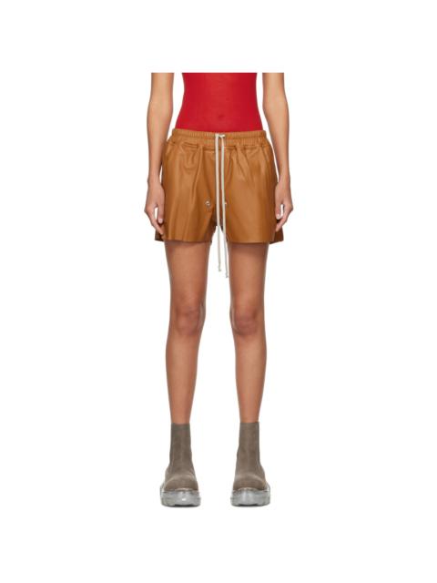 Orange Gabe Leather Shorts