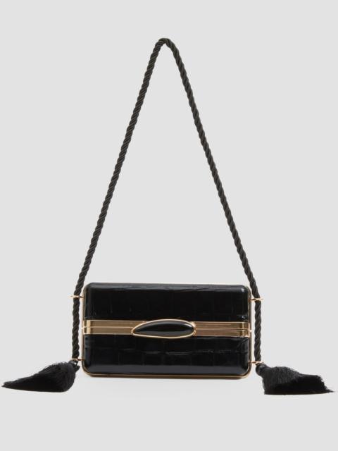 SIMKHAI Women's Roma Croc-Embossed Leather Shoulder Bag - Black Gold