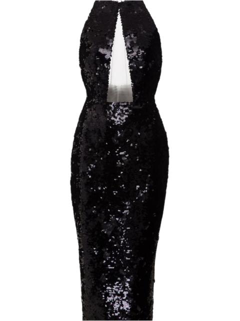 ALEX PERRY ALEXA SEQUIN MIDI DRESS