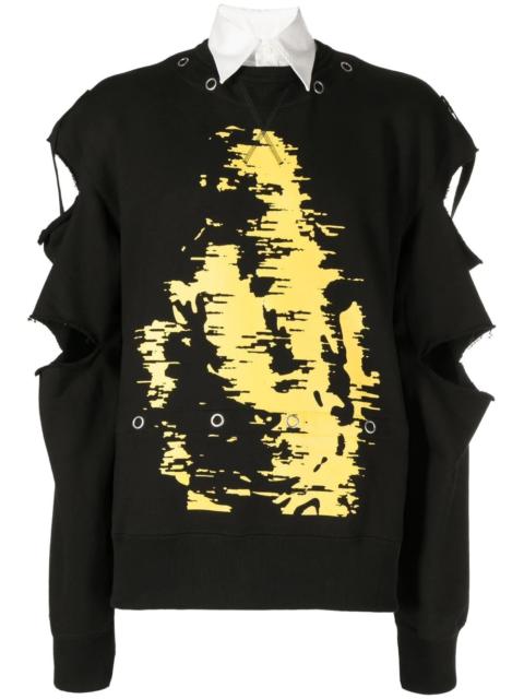 TAKAHIROMIYASHITA TheSoloist. graphic-print distressed jumper