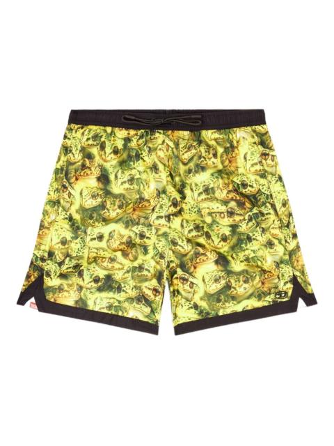 Diesel frog-print logo-detail swim shorts
