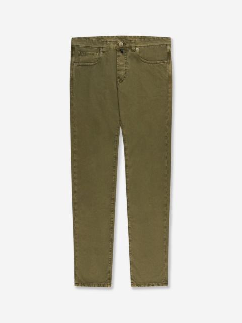 SLOWEAR Slim fit stretch cotton tricot five-pocket trousers