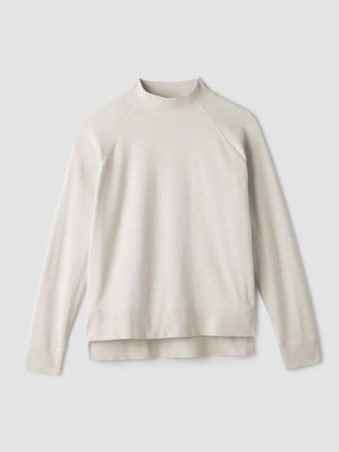 EILEEN FISHER Garment-Dyed Organic Cotton Terry High Neck Top
