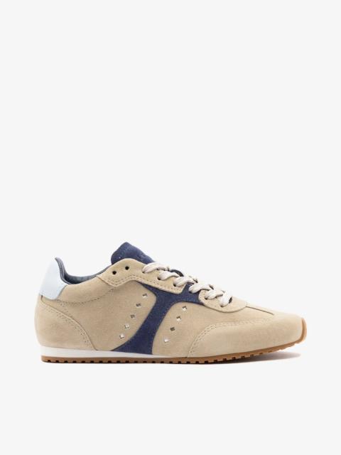 Larroudé Stella Sneaker Oyster Gray Suede
