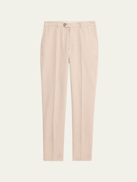 Brunello Cucinelli Men's Cotton Straight Leg Flat-Front Pants