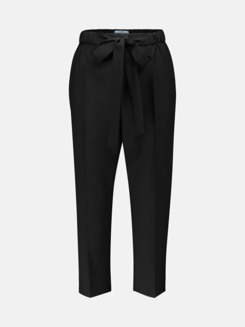 Prada High-rise cropped slim wool pants