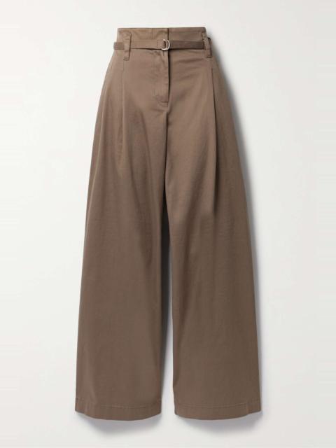 Proenza Schouler Raver belted cotton-blend twill wide-leg pants