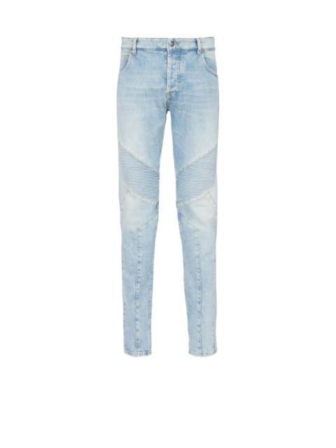Slim cut eco-designed denim cotton jeans