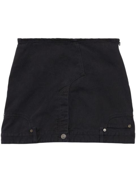 BALENCIAGA upside-down denim miniskirt