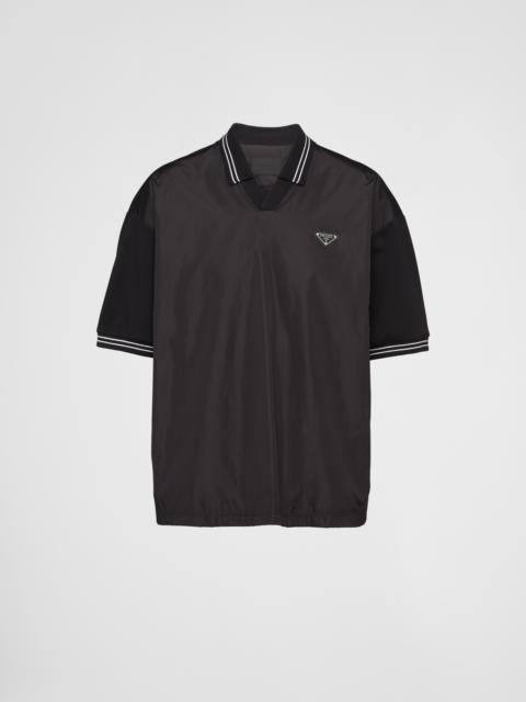Prada Piqué polo shirt with Re-Nylon detail