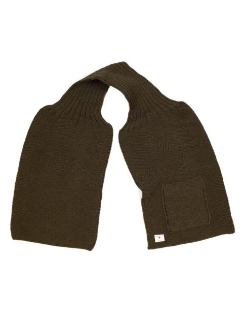 The Real McCoys MA20102 Wool, Ribbed Muffler Olive