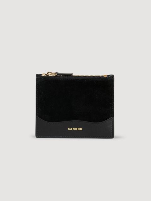 Sandro LEATHER AND SUEDE CARDHOLDER