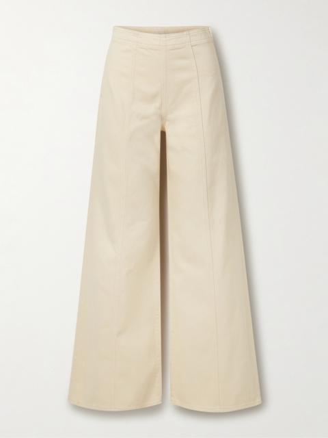 ULLA JOHNSON The Bianca Paneled High-rise Wide-leg Jeans