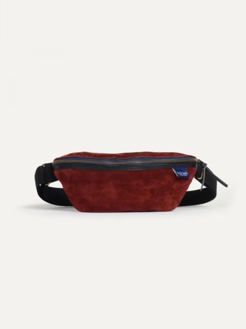 Bleu de Chauffe NEW BEAT BELT BAG / SUEDE  -  DARK BURGUNDY