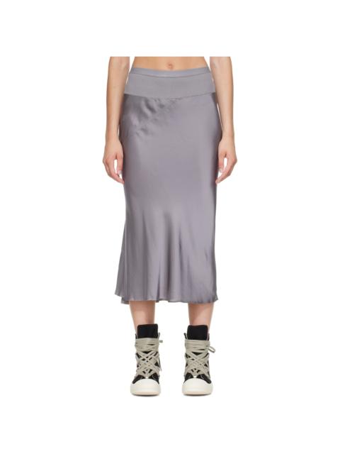 Rick Owens Gray Tower Knee Bias Midi Skirt