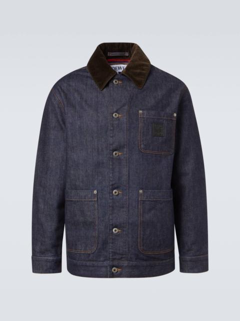 Loewe Corduroy-trimmed denim jacket
