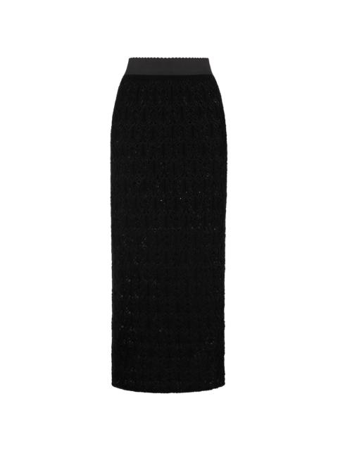 lace-effect pencil skirt