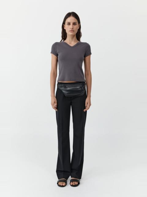 ST. AGNI Organic Cotton V Neck Tee - Soot