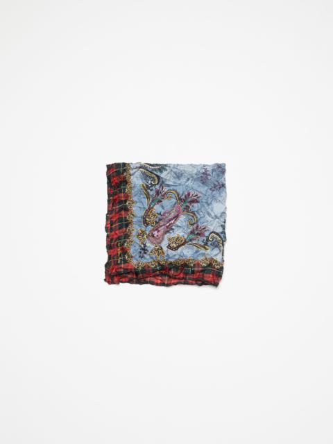 Acne Studios Print silk scarf - Blue/red
