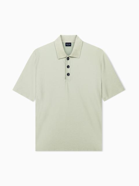 GIORGIO ARMANI POLO SHIRT REGULAR FIT IN TECHNICAL SEERSUCKER
