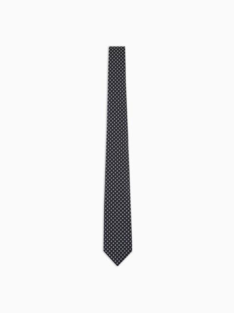 Silk and cotton jacquard tie