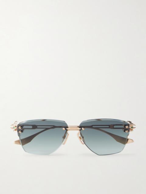 DITA Hyperlux-2000 Square-Frame Gold-Tone Titanium Sunglasses