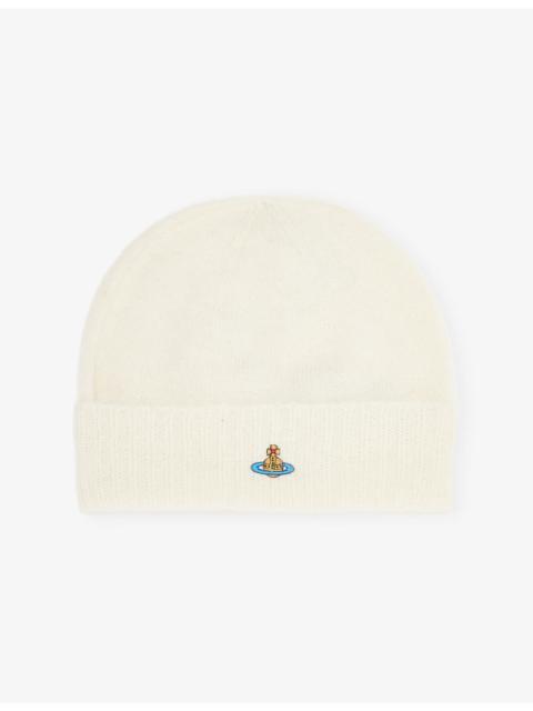 Vivienne Westwood Fluffy Brand-Embroidered Alpaca-Blend Beanie Hat