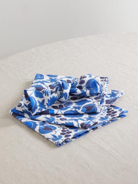 La DoubleJ Set Of Six Printed Linen Napkins