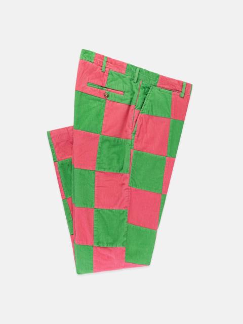 J. PRESS PINK & GREEN PATCHWORK CORDUROY PANT