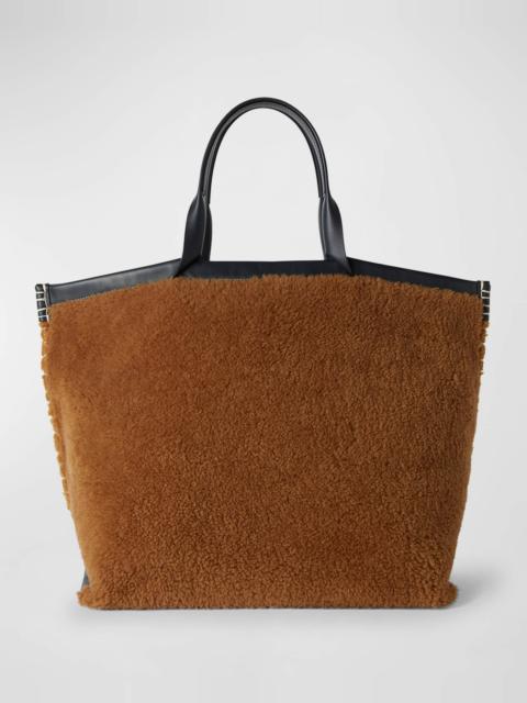 Loro Piana Blanket Curly Shearling Tote Bag