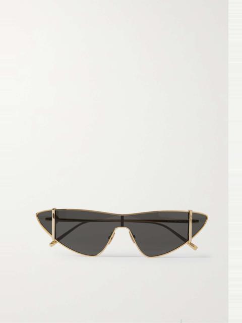 SAINT LAURENT Cat-eye gold-tone sunglasses