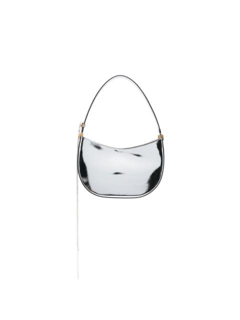 mirrored metallic-finish shoulder bag