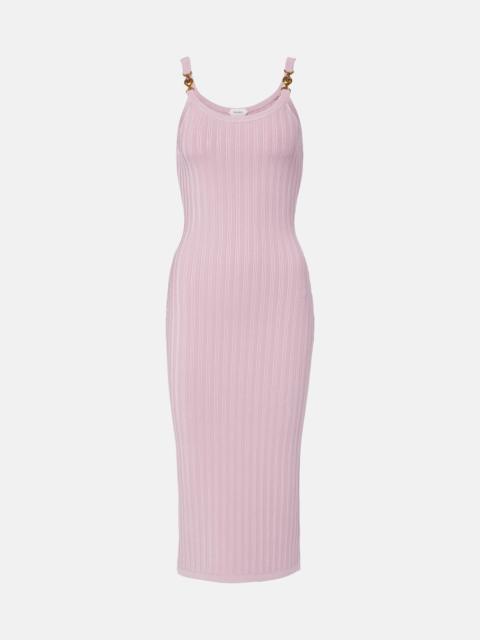 VERSACE Medusa ribbed-knit midi dress
