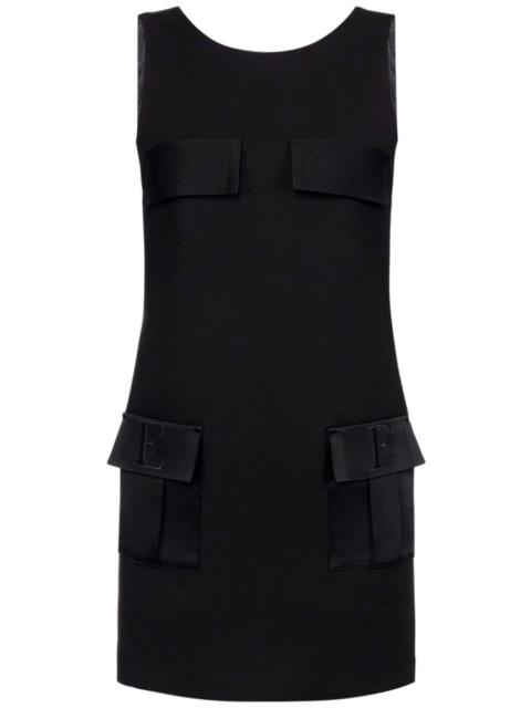 ELISABETTA FRANCHI pocket-detail boxy crêpe mini dress