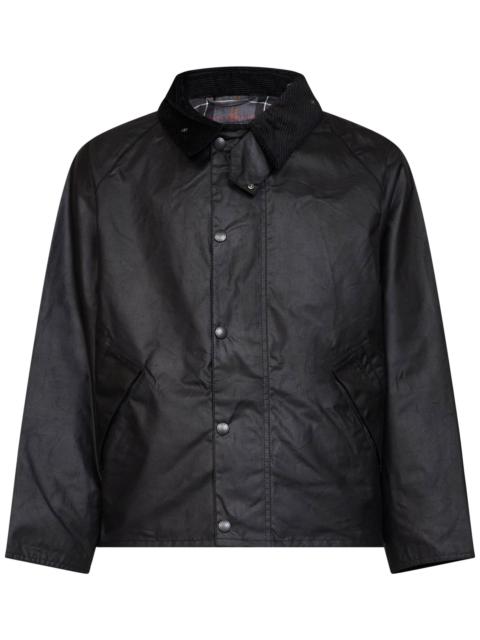 Barbour Black waxed cotton OS Transport jacket