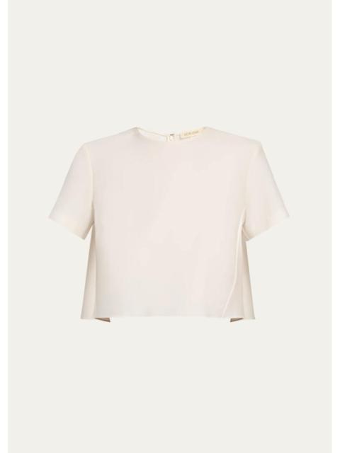 HEIRLOME Mariel Wool-Silk Faille Full Crop Top