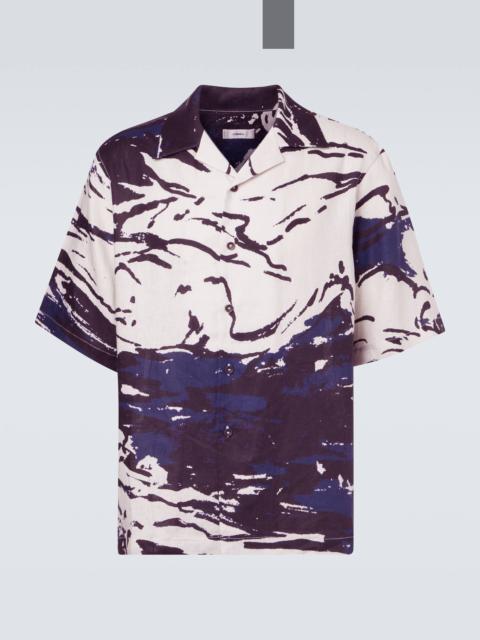 COMMAS Printed linen bowling shirt