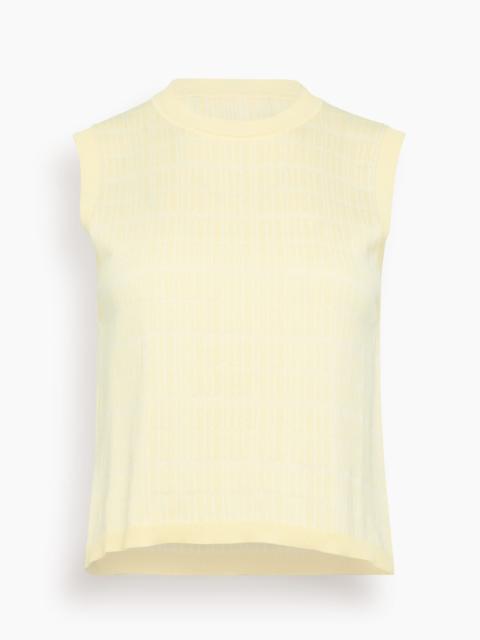 Plan C Bicolor Jacquard Top in Light Yellow Cream