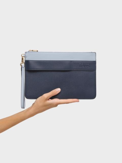 TOUS Navy blue and gray Clutch bag TOUS Audree Saffiano