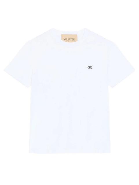 Valentino T-SHIRT VALENTINO IN COTTON WITH VLOGO EMBROIDERY