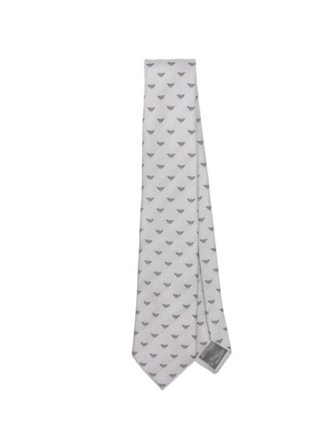 EMPORIO ARMANI patterned-jacquard silk tie