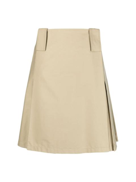 pleat-detail A-line midi skirt