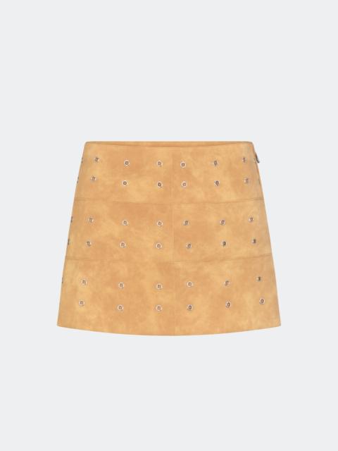 SIMONMILLER Nya Vegan Leather Mini Skirt In Sand