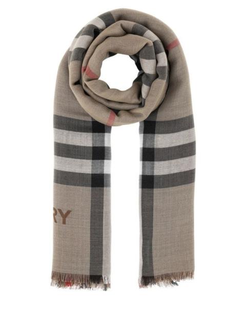 Burberry Embroidered wool blend scarf