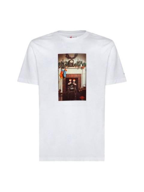 Jordan Air Jordan Chimney Tee Printing Short Sleeve US Edition White CI1327-100
